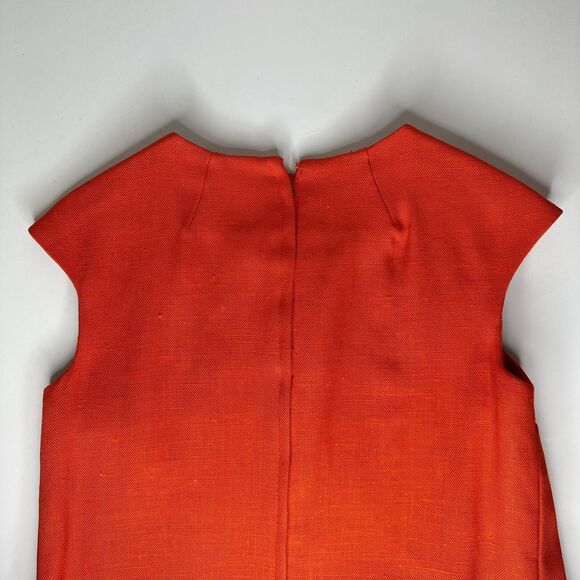 60s Vtg Mr Mort by Stan Herman Mod Shift Dress Sz 9 Tomato Red Orange Deadstock - Picture 16 of 16